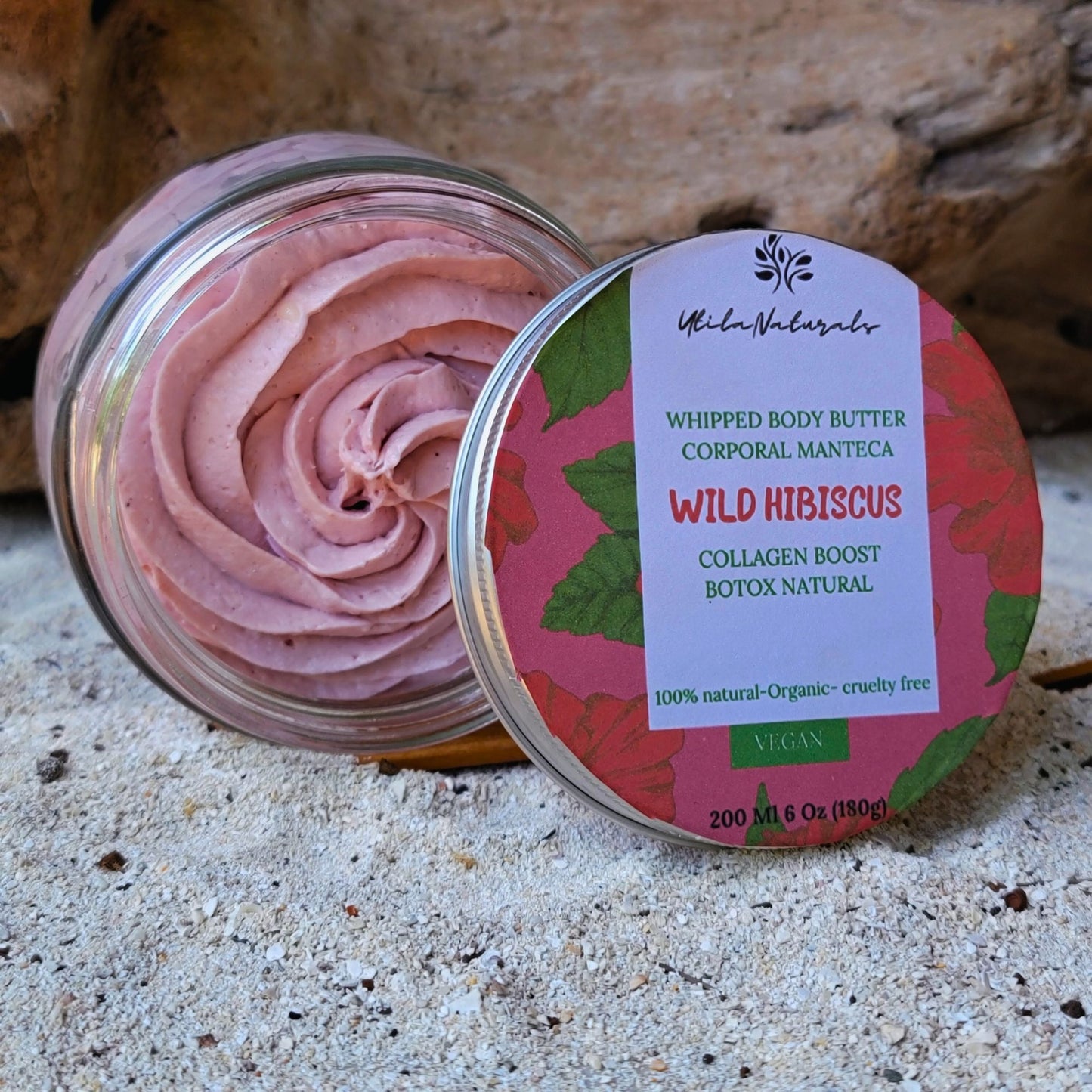 WILD HIBISCUS  Manteca corporal hidratante con hibisco silvestre, manteca de cacao y aceite de coco