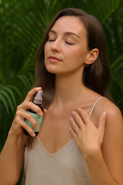 Body Mist Natural de Coco & Vainilla 2oz – Hidratante, Refrescante y Libre de Tóxicos